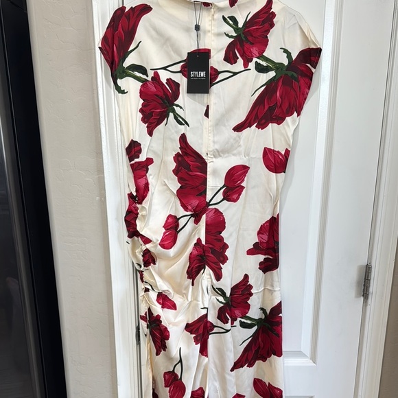 STYLEWE Red Sheath Maxi Dress Short Sleeve Wedding / C41 - Picture 4 of 6